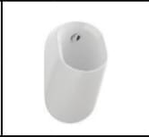 R0UND URINAL WITH REAR INLET IN WHITE